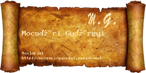 Mocsári Györgyi névjegykártya
