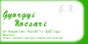 gyorgyi mocsari business card